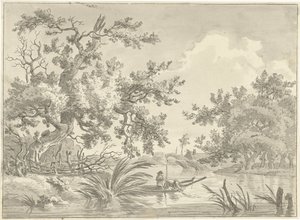 Landschaft mit zwei Fischern von Hermanus Fock