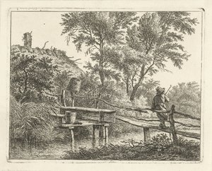 Mann auf Brücke von Hermanus Fock