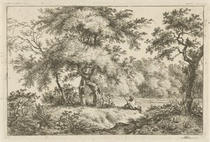 Ruhender Mann im Wald