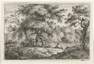 Ruhender Mann im Wald