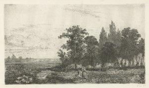 Mann und Frau an einem Bach am Waldrand von Hermanus Jan Hendrik van Rijkelijkhuysen
