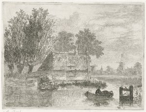 Mann mit einem Fass in einem Boot von Hermanus Jan Hendrik van Rijkelijkhuysen
