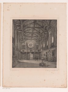 Innenraum eines gotischen Saals im Palast Kneuterdijk von Hermanus Johannes van den Hout