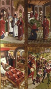 Szenen aus dem Leben des Heiligen Nikolaus vom inneren Abschnitt des linken äußeren Flügels des ehemaligen Hauptaltars in der Nikolauskirche