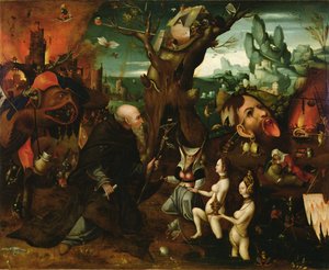 Versuchung des heiligen Antonius von Herri met de (c.1510 p.1550) Bles