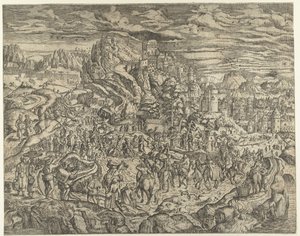 Landschaft mit Kreuztragung von Herri met de Bles