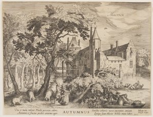 Maersen - Herbst, aus Die Jahreszeiten, Blick auf Schlösser in der Nähe von Amsterdam von Hessel Gerritsz