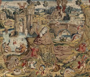 Wandteppich inspiriert von der Arbeit von Hieronymus Bosch, um 1560