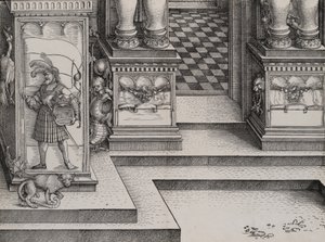 Unterer Teil des Eingangs zum rechten Portal Die Porten des Adels, und das äußere Ri..., 1515 von Hieronymus Andreae
