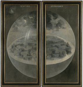 Der Garten der Lüste. Triptychon, Rückseite: Die Schöpfung von Hieronymus Bosch