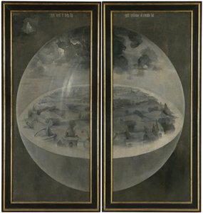 Der Garten der Lüste. Triptychon, Rückseite: Die Schöpfung von Hieronymus Bosch