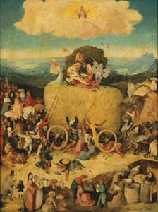 Der Heuwagen-Triptychon, mittlere Tafel, um 1516 von Hieronymus Bosch