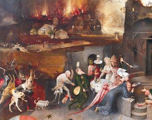 Triptychon der Versuchung des heiligen Antonius (Mittelteil) von Hieronymus Bosch
