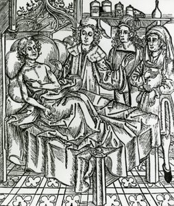 Ärzte untersuchen einen Aussätzigen von Hieronymus Brunschwig