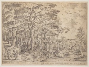 Landschaft mit Christus von Hieronymus Cock