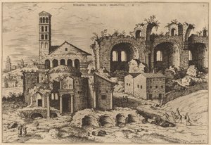 Der Tempel des Augustus und der Faustina, der Tempel des Divus Romulus und die Basilika von Konstantin von Hieronymus Cock