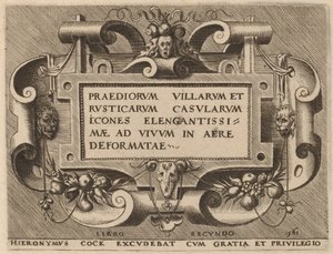 Titelseite für "Praediorum Villarum" von Hieronymus Cock