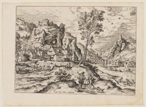 Tobias mit dem Engel und Hund, aus Landschaften mit biblischen und mythologischen Szenen