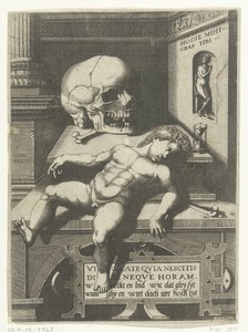 Vanitas-Darstellung mit Kind und Schädel