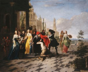 Das Gleichnis vom verlorenen Sohn - Der verlorene Sohn kehrt nach Hause zurück von Hieronymus Janssens
