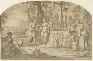 Eliëzer und Rebekka am Brunnen von Hieronymus Lapis