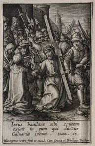 Die Passion: Christus trägt das Kreuz von Hieronymus or Jerome Wierix