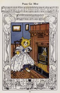 Kätzchen Mew (Farblithografie) von Hilda Broughton