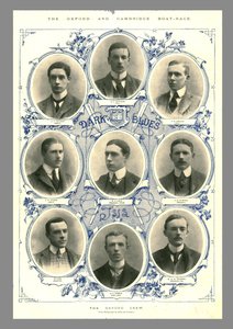 Die Oxford-Crew, Oxford und Cambridge Bootsrennen, 1898 von Hills and Saunders