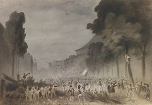 Die Julirevolution auf den Grands Boulevards von Paris, 1830 von Hippolyte Bellange