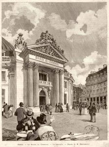 Die Börse in Paris im Jahr 1889. Zeichnung von M. Berteault