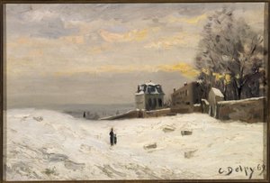 Schnee in Montmartre von Hippolyte Camille Delpy
