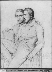 Doppelporträt von Hippolyte und Paul Flandrin, 1835 von Hippolyte Flandrin