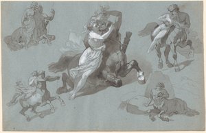 Nessus und Dejanira in vier Posen und der sterbende Nessus von Hippolyte Lalaisse