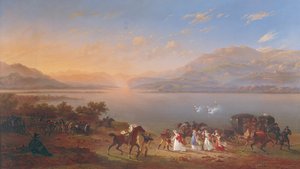 Kaiserin Josephine (1763-1814) besucht Napoleon (1769-1821) in Italien am Ufer des Gardasees