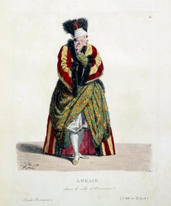 Französischer Schauspieler Henri Louis Cain genannt Lekain in der Rolle des Orosmane in Voltaires Stück Zaire von Hippolyte Lecomte