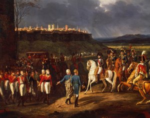 Napoleon Bonaparte trifft britische Gefangene in Astorga nach der Schlacht von La Coruna von Hippolyte Lecomte