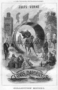 Illustration des Buches "Clovis Dardentor" von Jules Verne, Frontispiz-Gravur der Hetzel-Ausgabe