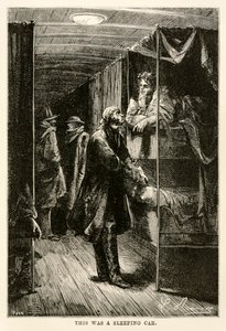 Dies war ein Schlafwagen, aus In 80 Tagen um die Welt von Jules Verne (1828-1905) graviert von Adolphe François Pannemaker (1822-1900), 1873