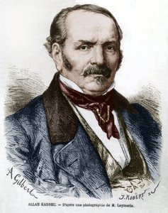 Allan Kardec (1804-1869), wahrer Name Hippolyte Leon Denisart-Rivail, Erfinder des Spiritismus in Frankreich, Gravur nach einem Foto von Leymarie von Hippolyte Leymarie