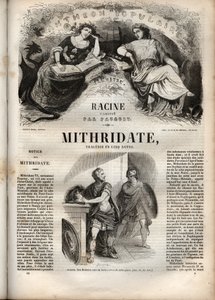Mithridate Tragödie in fünf Akten von Jean Racine - Gravur in „Oeuvres de Jean Racine“ illustriert von Pauquet und mit einer Notiz von Emile de La Bedolliere - 1851