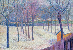 Der Obstgarten im Schnee