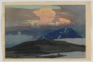 Goshikibara, aus der Serie Zwölf Szenen in den japanischen Alpen, Taisho-Ära von Hiroshi Yoshida