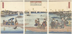Fähren auf dem Sumida-Fluss von Hiroshige (I) , Utagawa