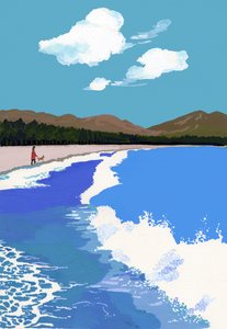 Strand und Kiefernwald