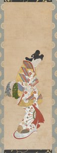 Stehende Figur einer Frau, 18. Jahrhundert von Hishikawa Morofusa