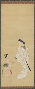 Yujo und ein Mädchen, 1688-1697 von Hishikawa Morofusa