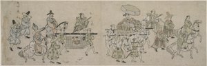 Parade der koreanischen Botschaft von Hishikawa Moronobu