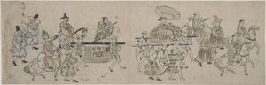 Parade der koreanischen Botschaft von Hishikawa Moronobu