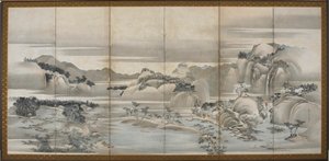 Landschaften der vier Jahreszeiten: Frühling und Sommer von Hishikawa Sori