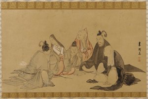 Die sechs unsterblichen Dichter, Edo-Periode, spätes 18. bis frühes 19. Jahrhundert von Hishikawa Sori